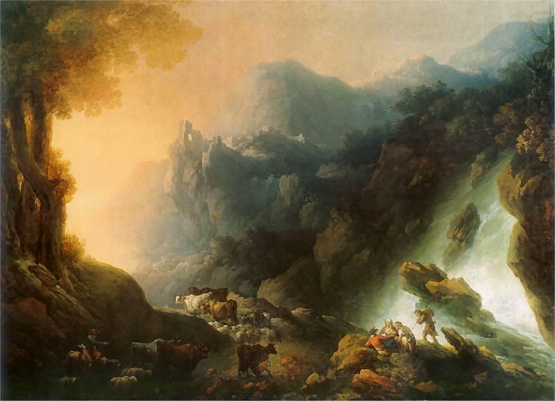 Franciszek Ksawery Lampi The mountain scenery from waterfall china oil painting image